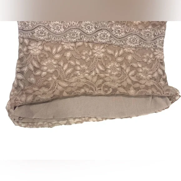 Vintage Y2K Tan Beige Babydoll Floral Lace Tank Top MEDIUM Fairy Girly 90’s - Picture 10 of 10